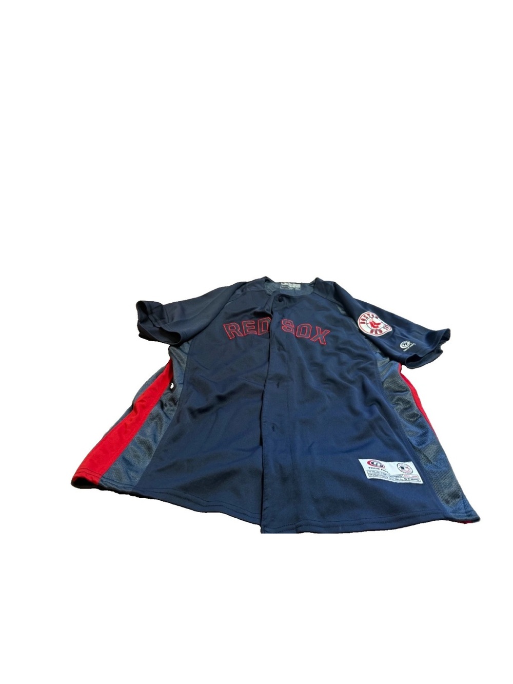 True Fan Mens Blue Boston Red Sox Baseball Jersey! Size XL
